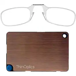 ThinOptics - Readers with Wallet - 2.50 - Clear Frame, Rose Gold Wallet - Clear/Rose Gold