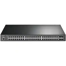 TP-Link - TL-SG3452XP - JetStream TL-SG3452XP Ethernet Switch - 48 Ports - Manageable - Gigabit Ethernet, 10 Gigabit - Black