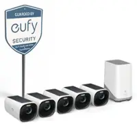 eufy Security - eufyCam 3 5-Camera Indoor/Outdoor Wireless 4K Security System - White - Front_Zoom