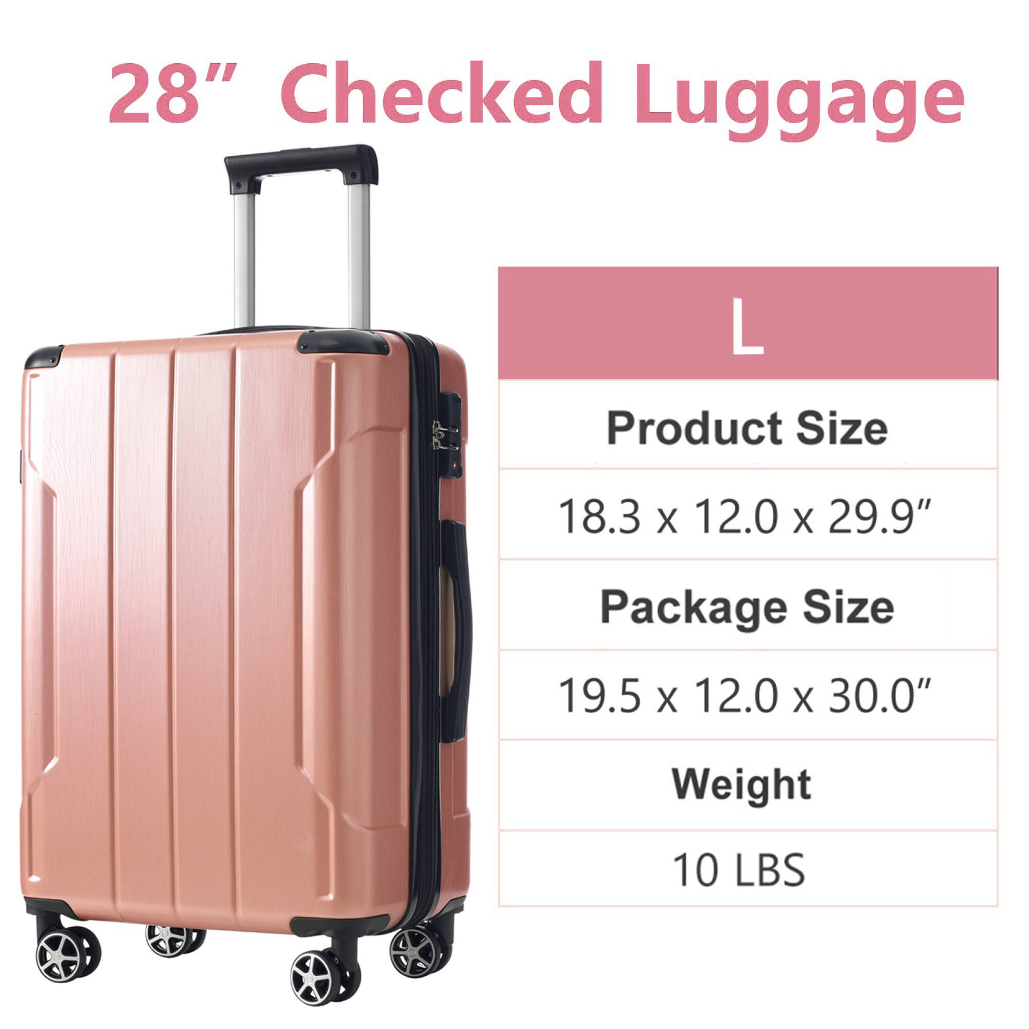 28" Checked Luggage

L

Product Size
18.3 x 12.0 x 29.9"

Package Size
19.5 x 12.0 x 30.0"

Weight
10 LBS