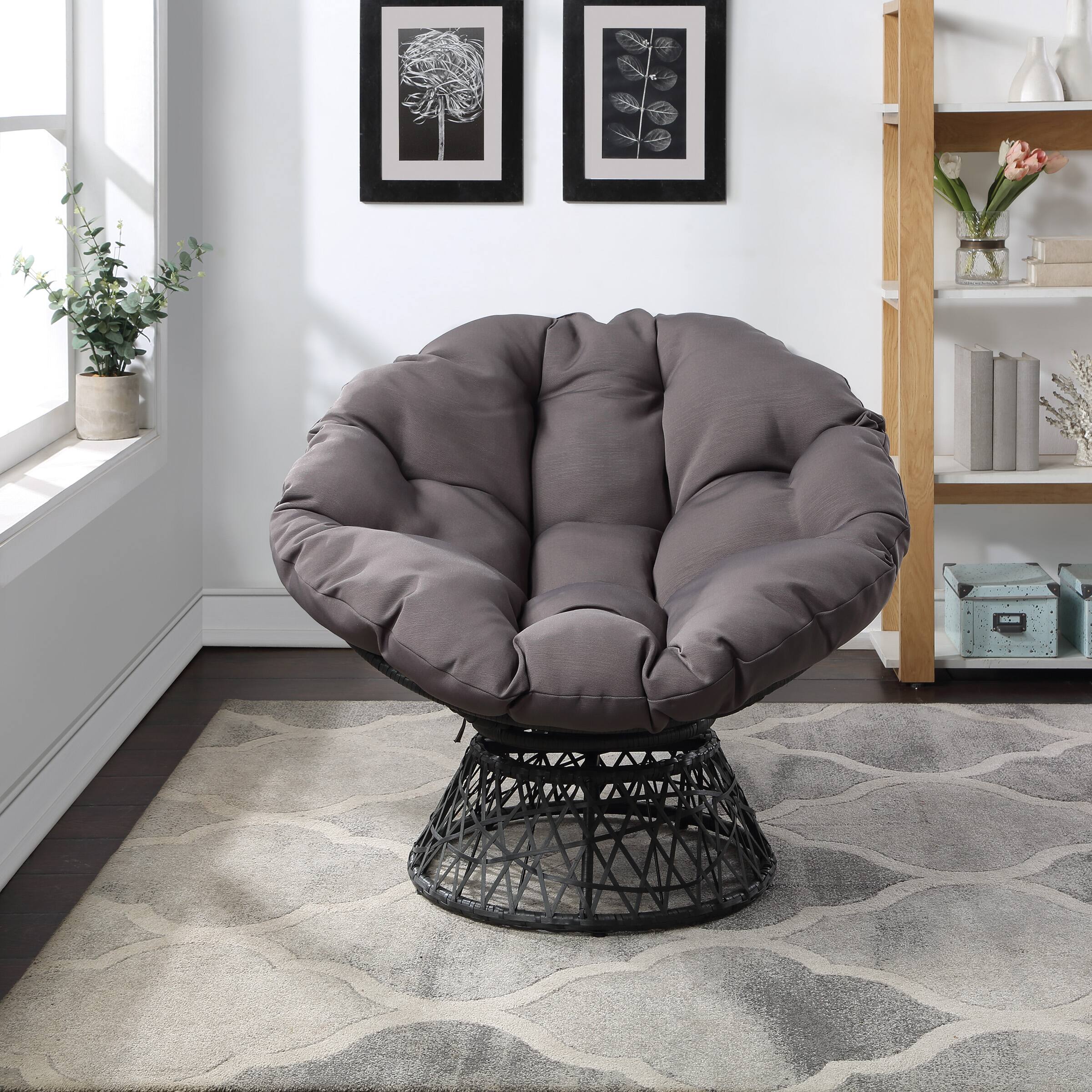 Alt View 13. OSP Home Furnishings - Papasan Chair - Gray.