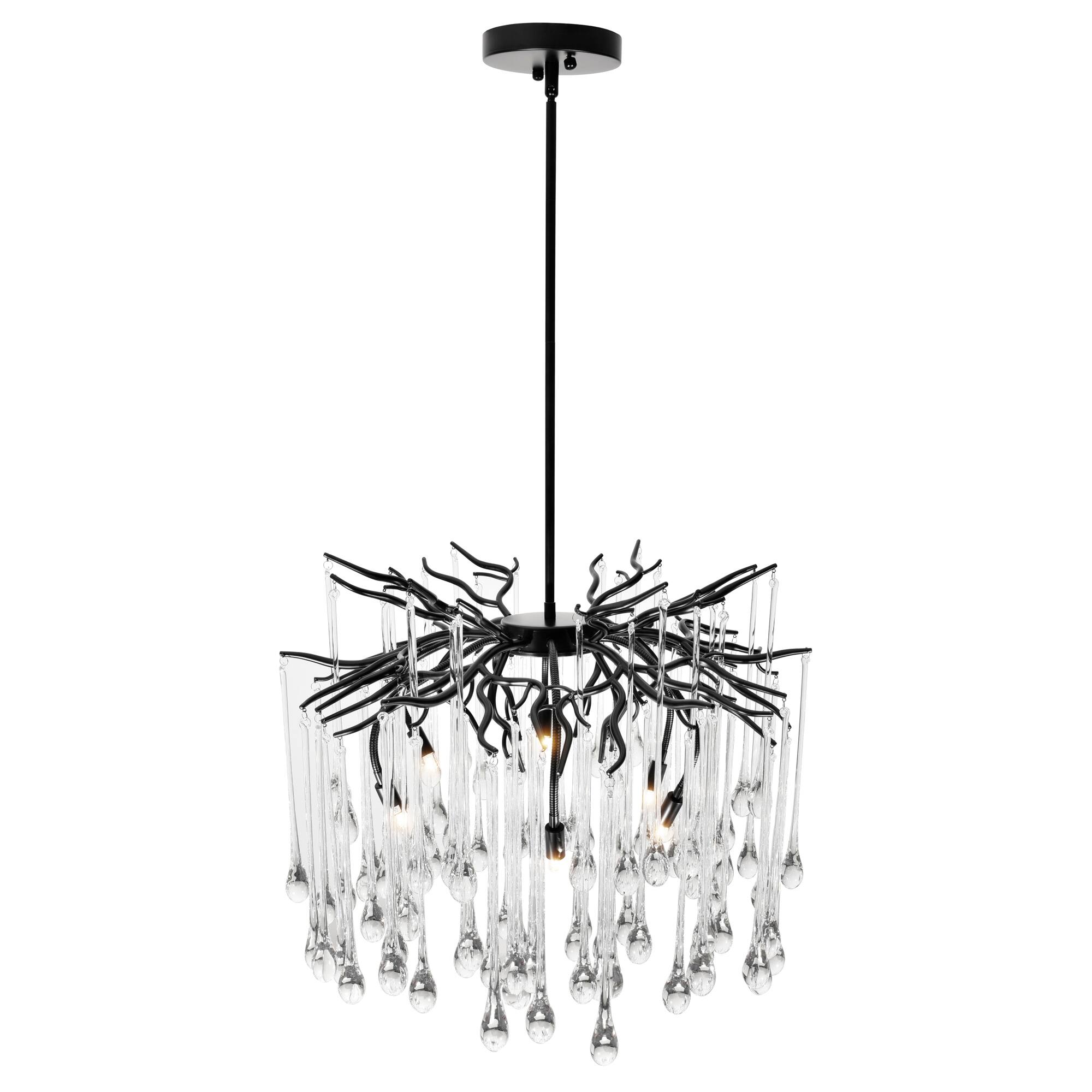 Left. CWI Lighting - Anita 6 Light Chandelier With Black Finish - Black.
