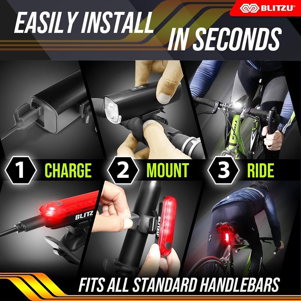EASILY INSTALL IN SECONDS

1. CHARGE
2. MOUNT
3. RIDE

FITS ALL STANDARD HANDLEBARS