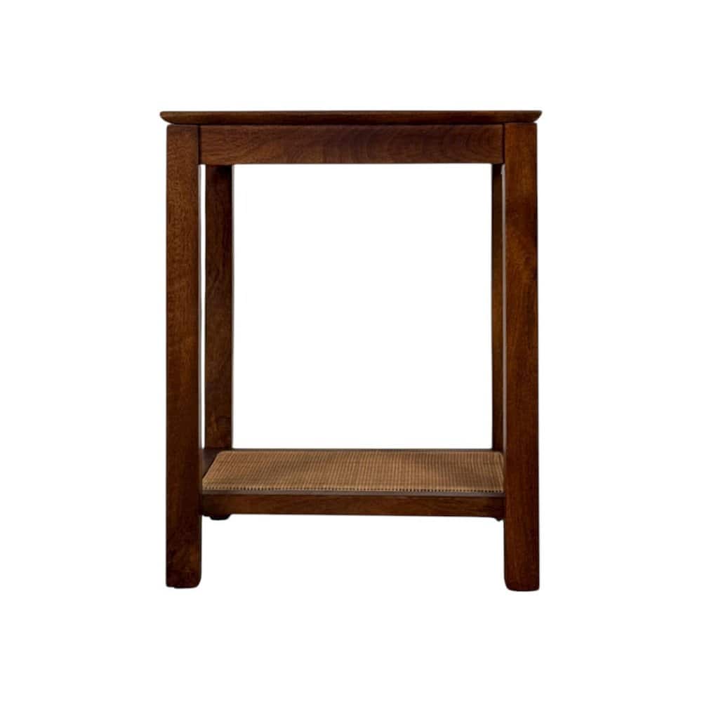 Carolina Chair & Table - Haven 22" Cane Shelf Accent Table - Blonde Acacia - Blonde Acacia, Cane
