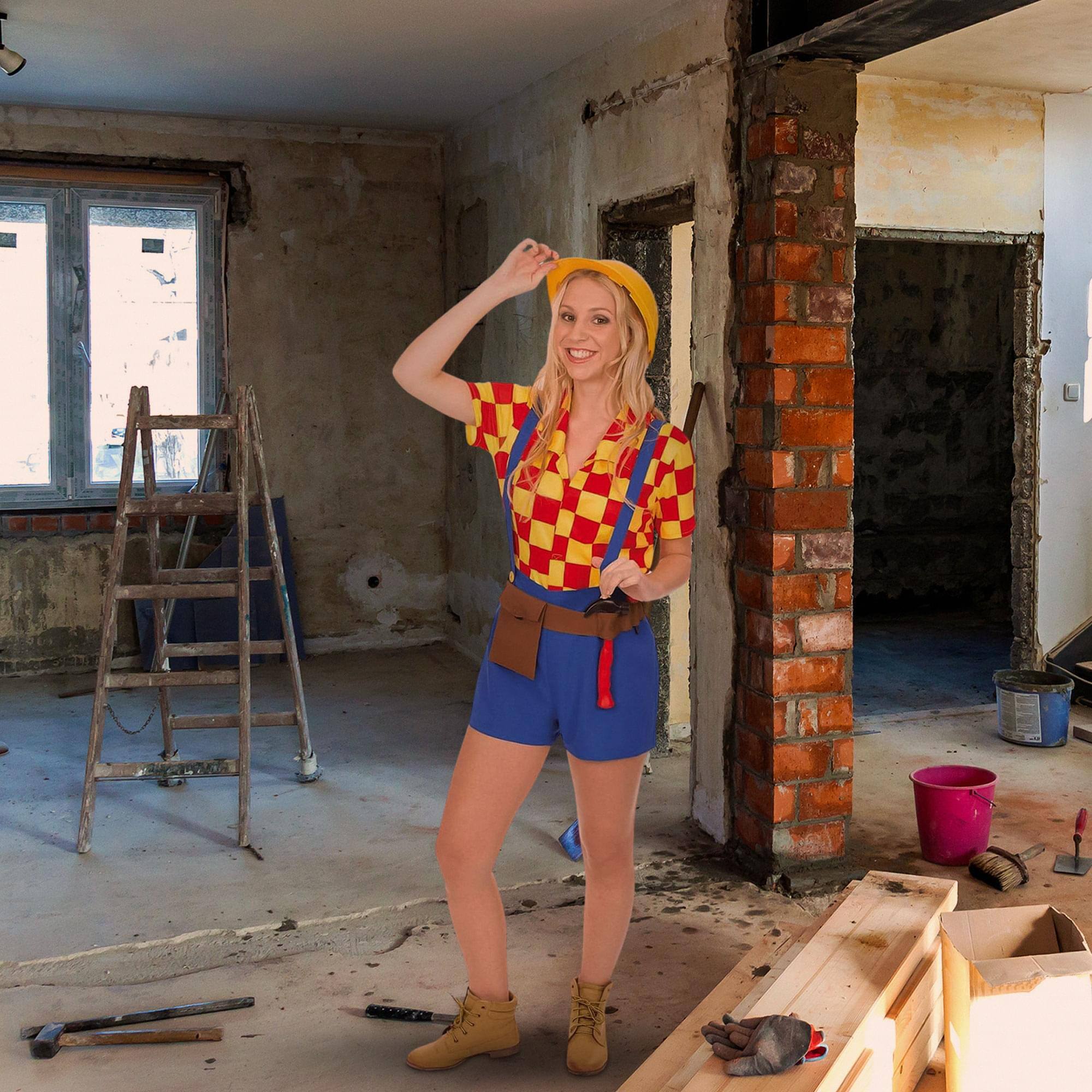 Alt View 2. Angels Costumes - Belinda The Builder Women's Costume - Medium - Orange.