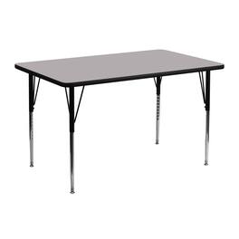 Emma + Oliver - 24x48 Rectangle Laminate Adjustable Activity Table - Gray