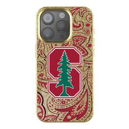 Keyscaper - NCAA - Stanford Cardinal Paisley Bling iPhone Case - 14 - Gold