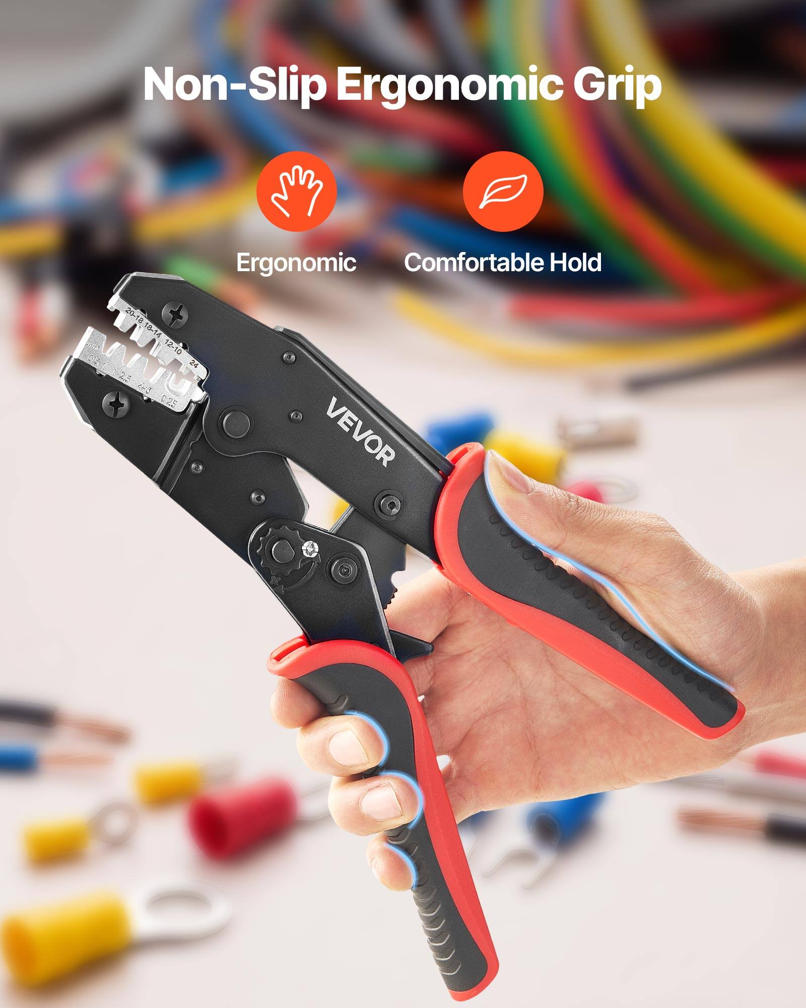 Non-Slip Ergonomic Grip  
Ergonomic Comfortable Hold  
20-1818-1  
18-14 MAA  
12-10 D  
UIAA  
BETA5  
24  
2.5 IU  
025  
VEVOR