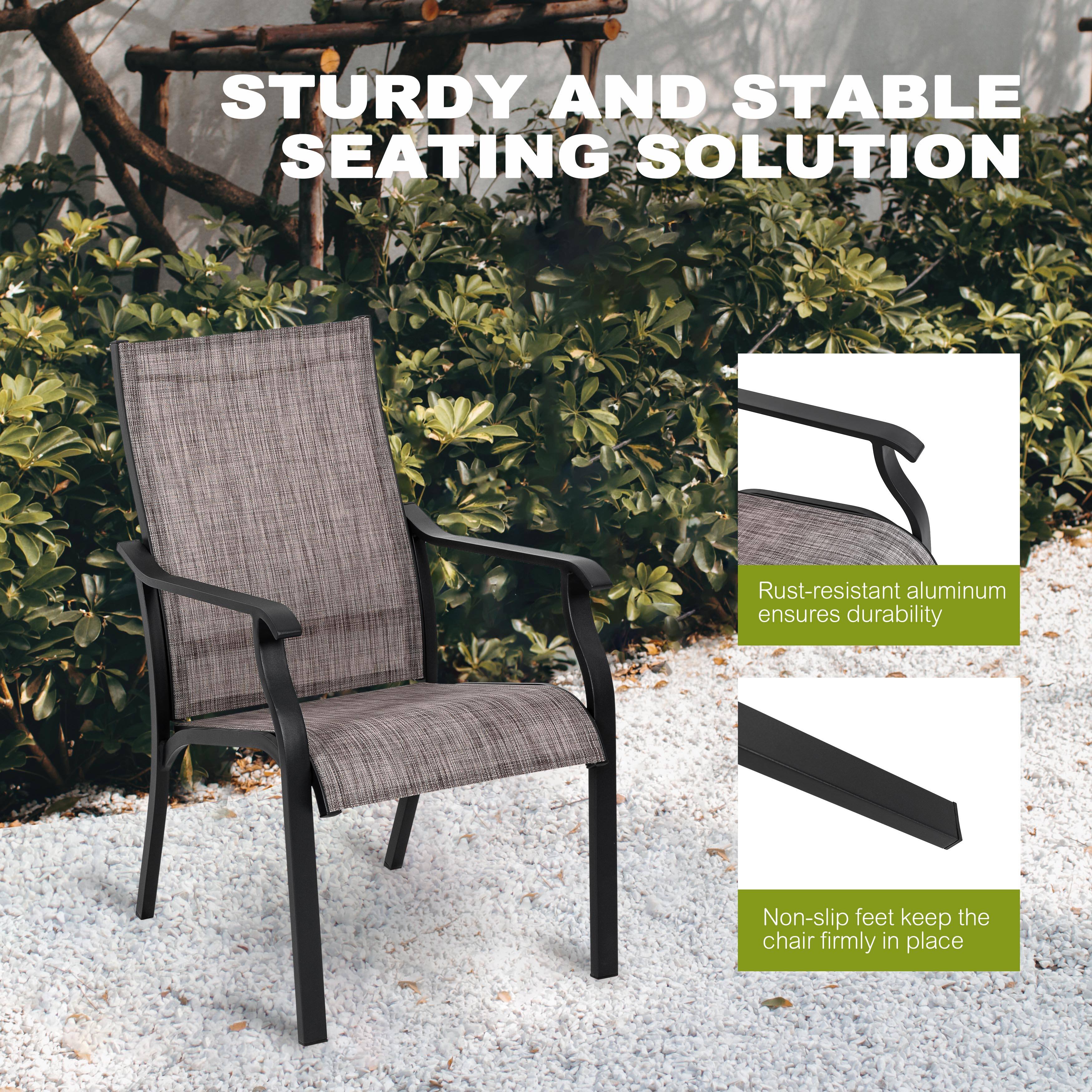 STURDY AND STABLE SEATING SOLUTION

Rust-resistant aluminum ensures durability

Non-slip feet keep the chair firmly in place