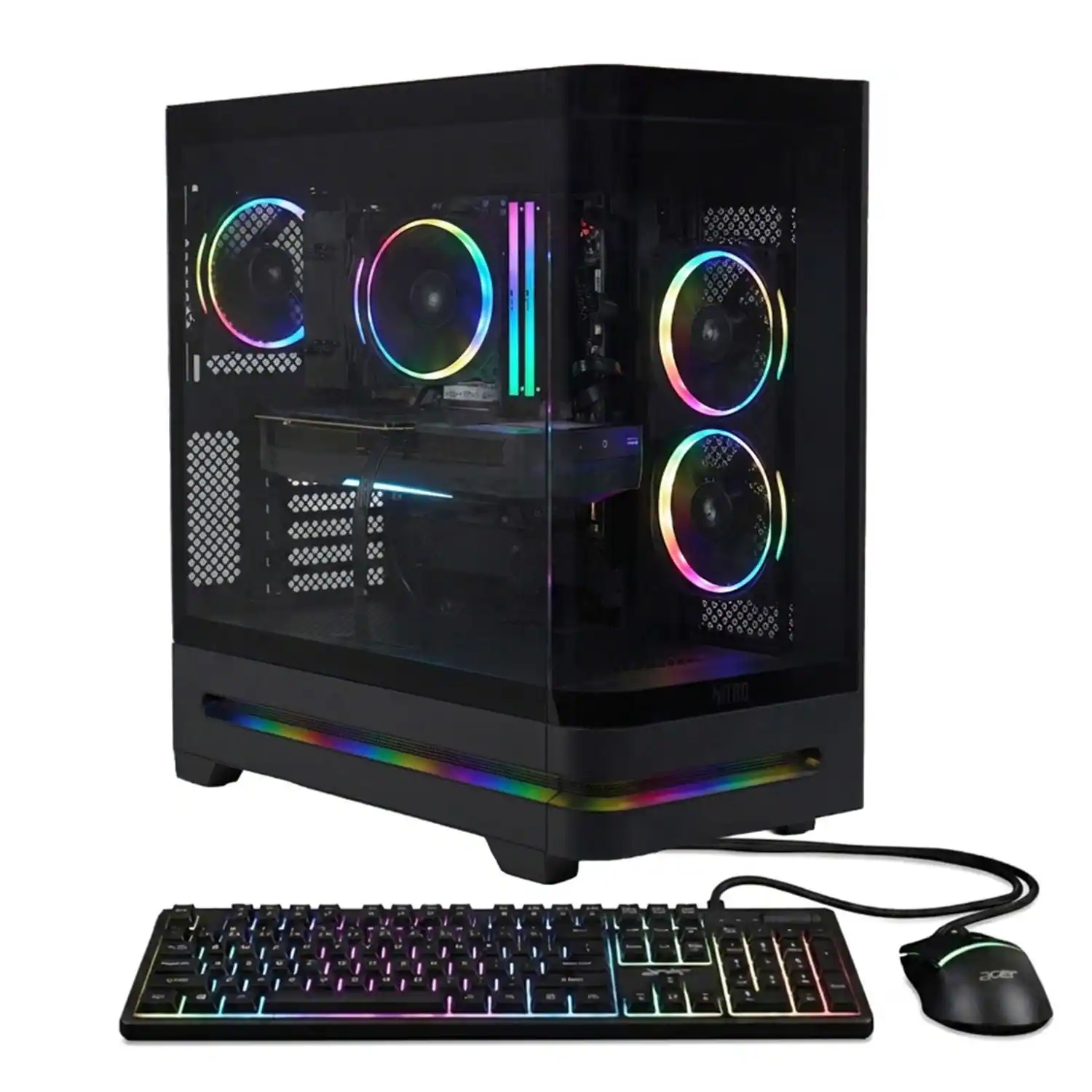 Acer - Nitro 65 Gaming Desktop - AMD Ryzen 7 8700F 2024 - AMD Radeon RX 9060 XT - 16GB DDR5 Memory – 1TB Storage - Black