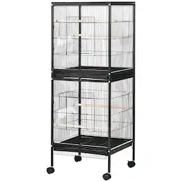Pawhut - 2 In 1 Bird Cage Aviary Parakeet House for finches