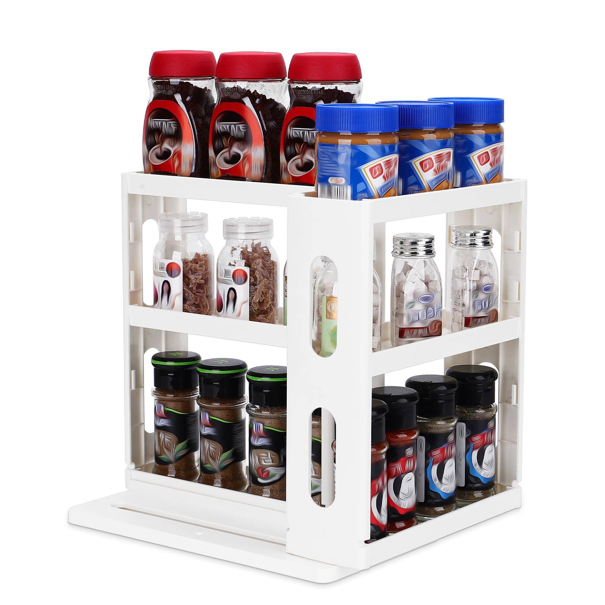 Dazzling Pops Spice Rack Organizer 3 tier Seasoning Holder, Pull and ...