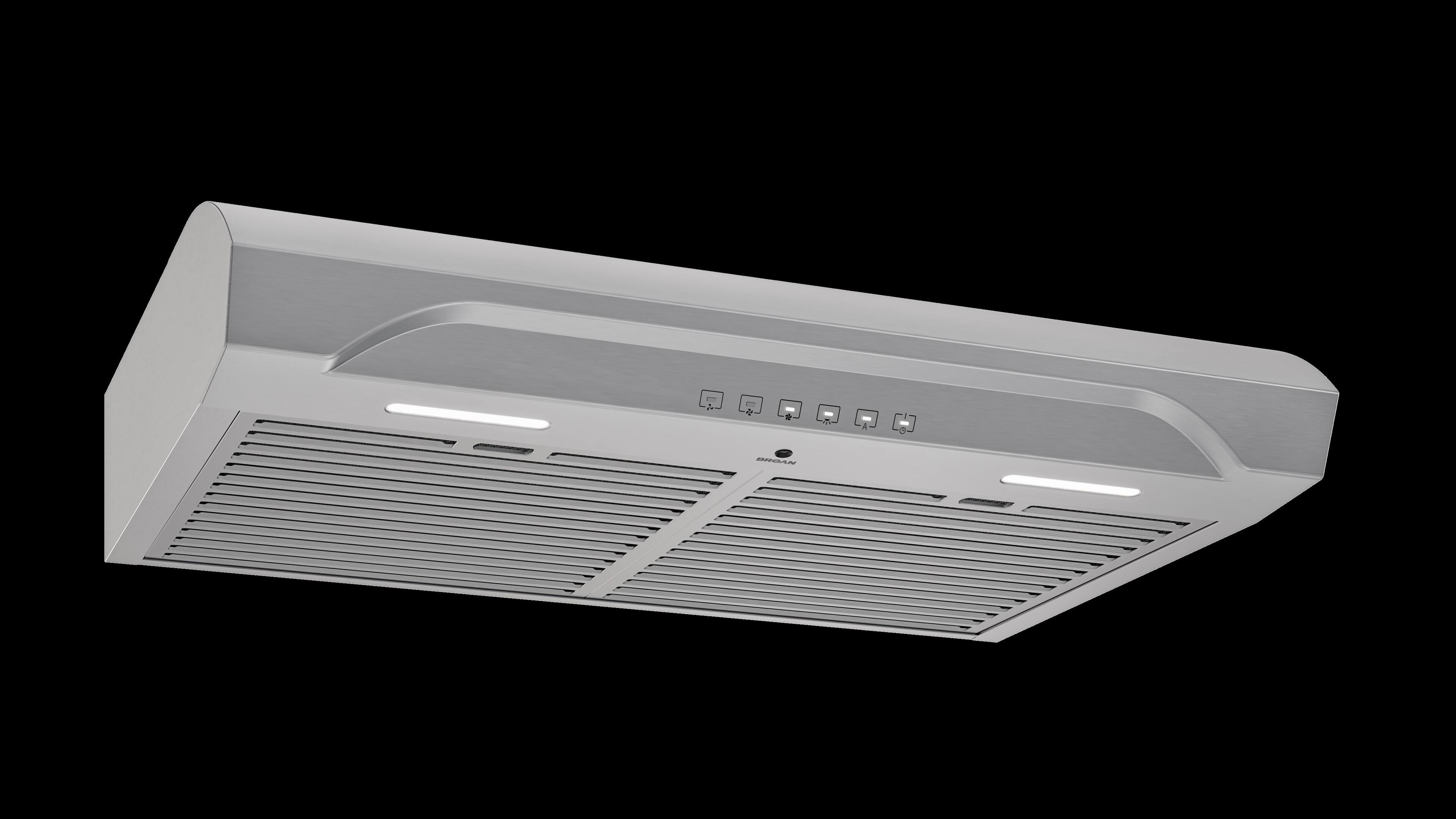 Alt View 1. Broan - Alta 30-Inch 490 MAX Blower CFM 1.0 Sones Stainless Steel Range Hood - Stainless Steel.
