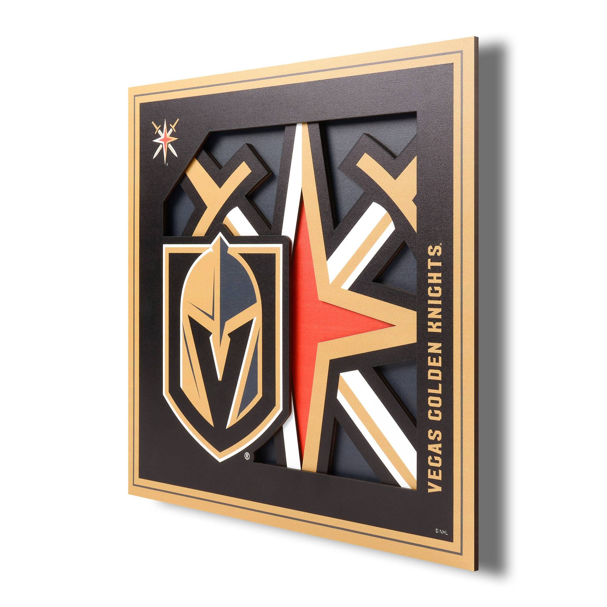 Vegas Golden Knights 12'' x 12'' 3D Logo Wall Art