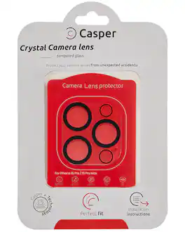 Casper - Camera Lens Protector Compatible For iPhone 15 Pro / 15 Pro Max - Crystal Full Cover - Clear/Transparent