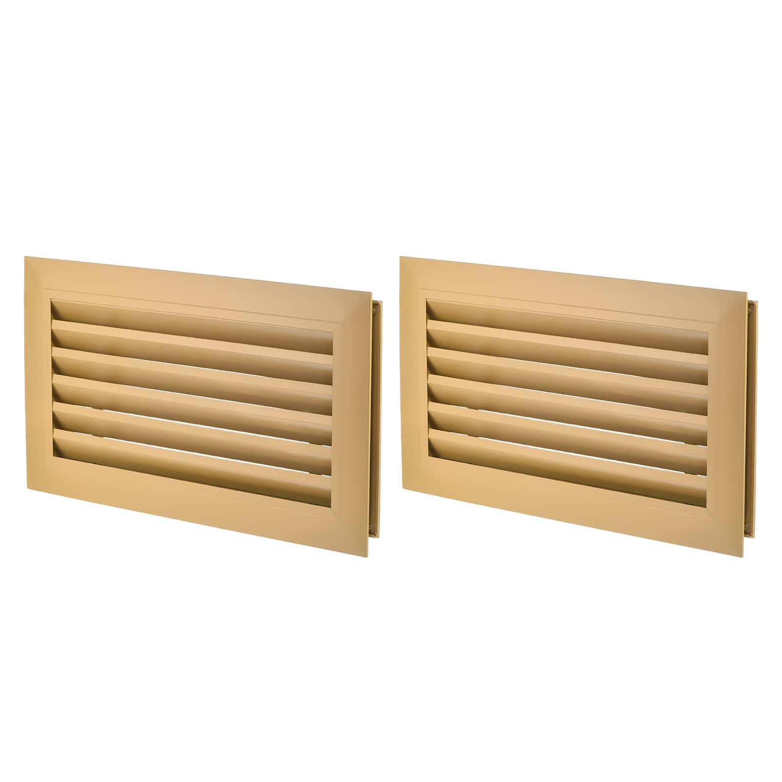 Unique Bargains - 16" x 8" Door Air Vent Cover 2pcs, Anodized Aluminum Alloy Louvered Grille Guard for Cabinet Wardrobe Door - Black