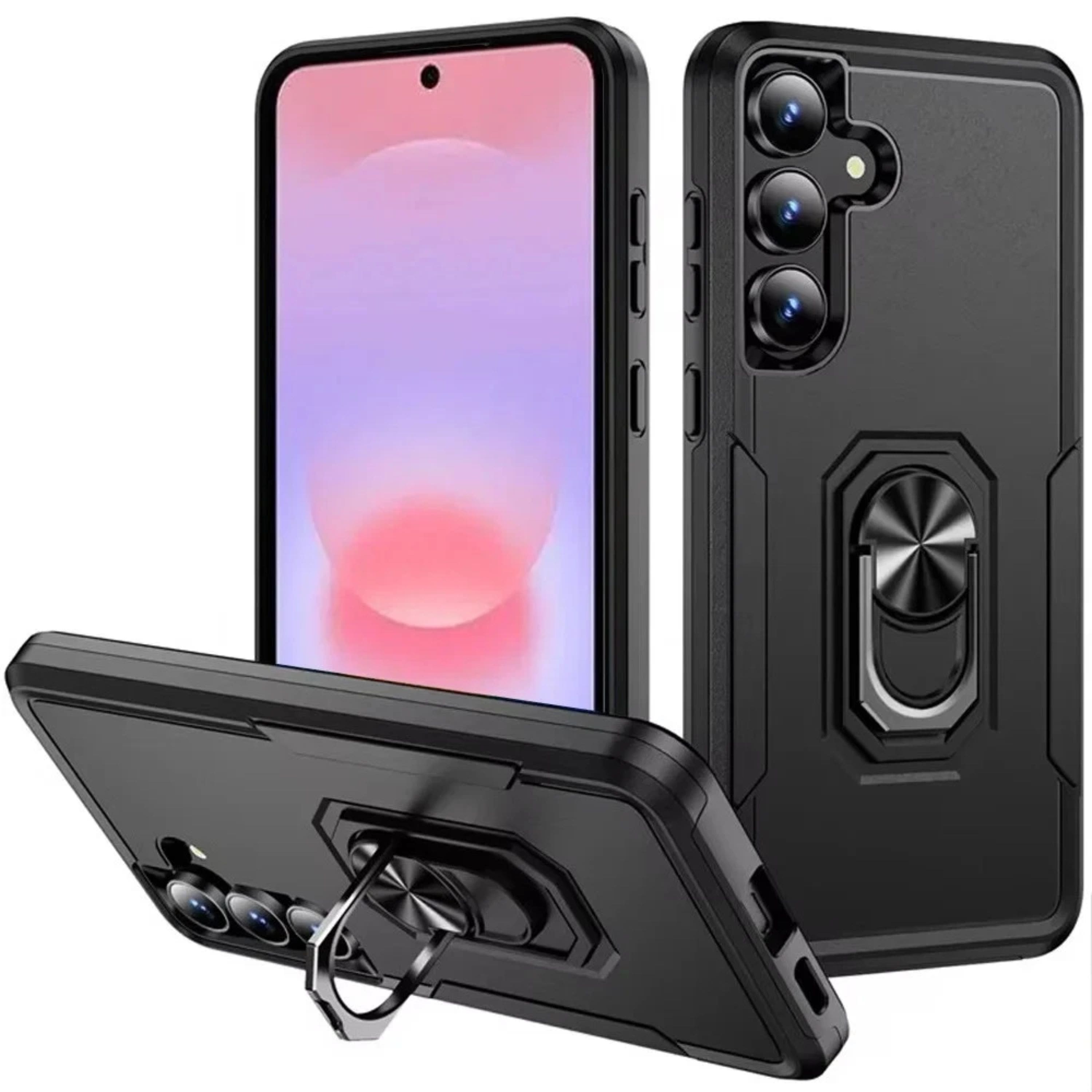 Kitcheniva - Fused Rugged Case With Metal Ring Stand And Tempered Glass For Samsung Galaxy A37 - Black price history on PriceWatchPro