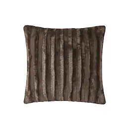 Gracie Mills - Wilfred Faux Fur Square Pillow - Brown