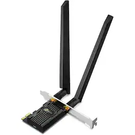 TP-Link - Archer TXE72E - WiFi 6E AXE5400 PCIe WiFi Card for Desktop PC - Bluetooth 5.2 - WPA3 - 802.11axe Tri Band - Black