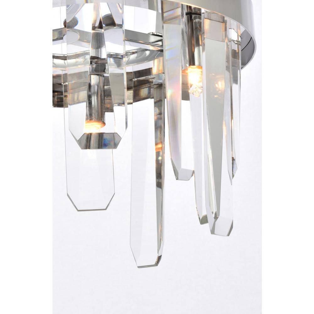 Alt View 2. Elegant Lighting - Serena 10 inch crystal round pendant in chrome - Chrome.