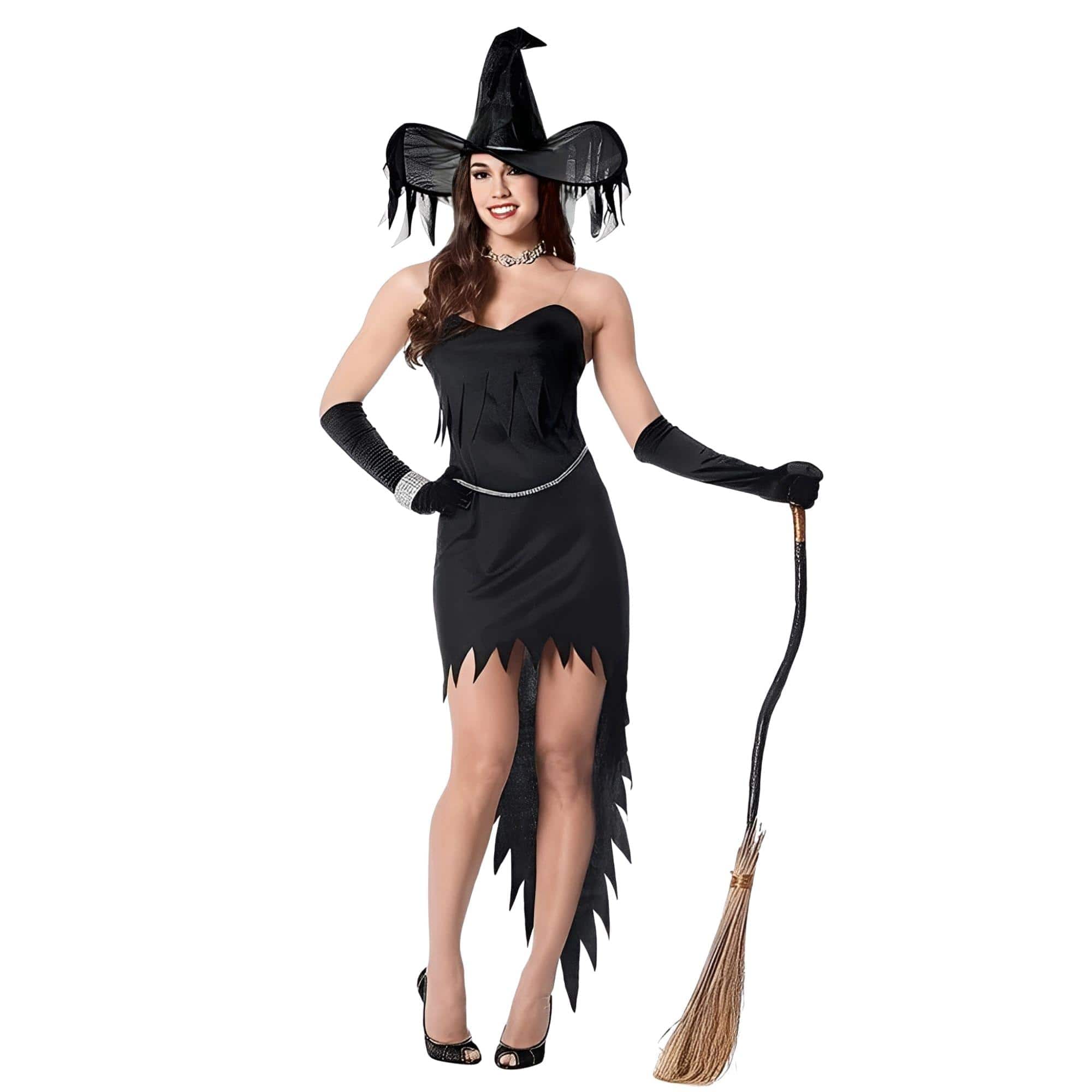 Costume Culture by Franco - Rhinestone Witch Adult Costume | Medium - Black