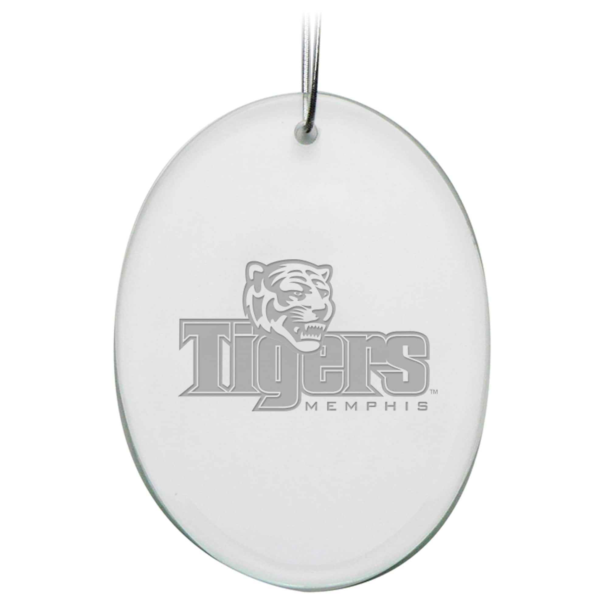 Jardine - Memphis Tigers 2.75'' x 3.75'' Glass Oval Ornament - Multicolor