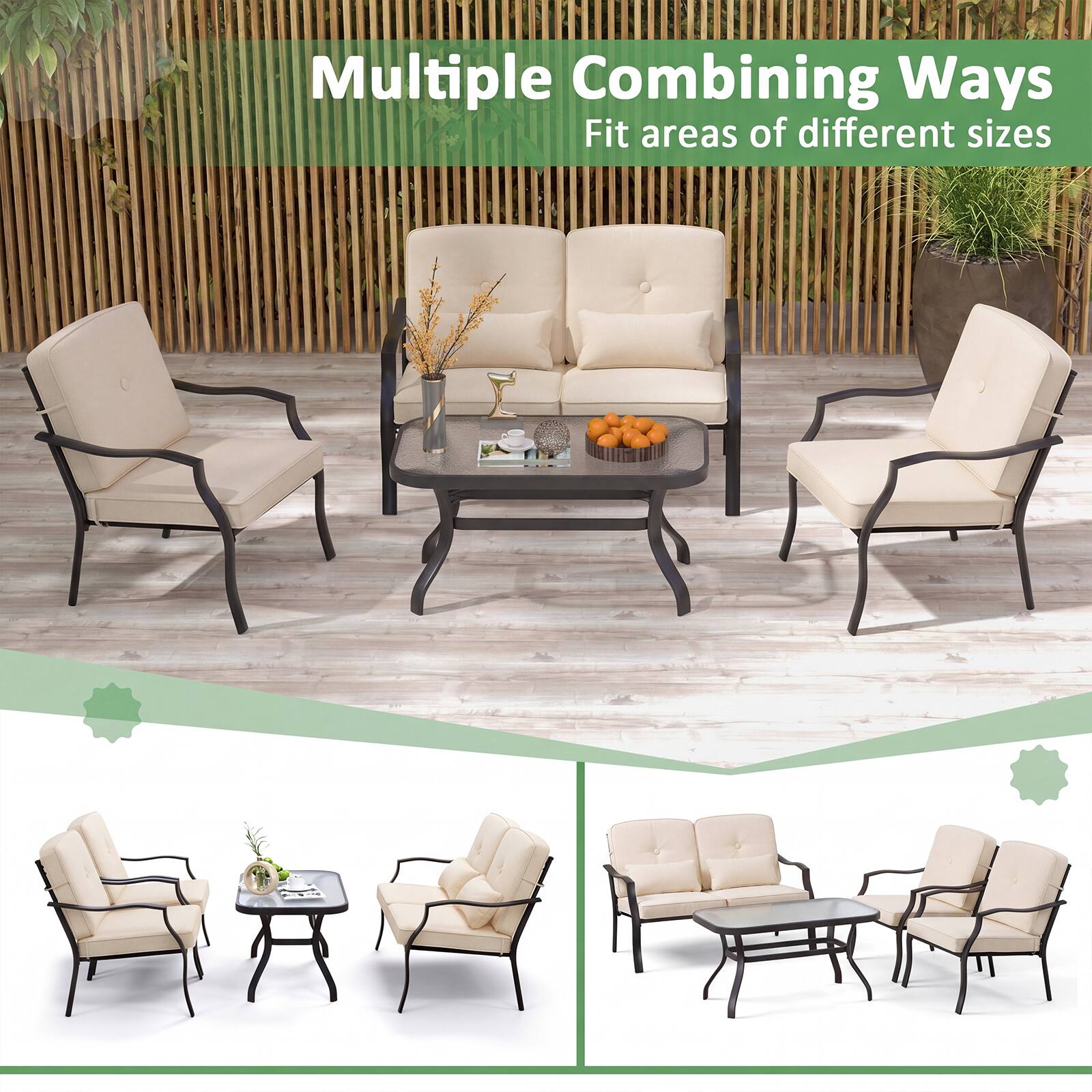 Multiple Combining Ways  
Fit areas of different sizes