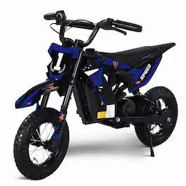 Wisairt - Kids Electric Dirt Bike 36V, 15.5 MPH Ride-On Motorcycle with Adjustable Speed Modes for Ages 5-10 - Blue