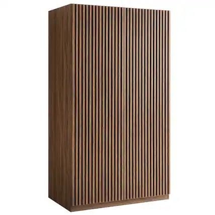 Front. Modway - Render 2-Door Wardrobe Closet - Brown.