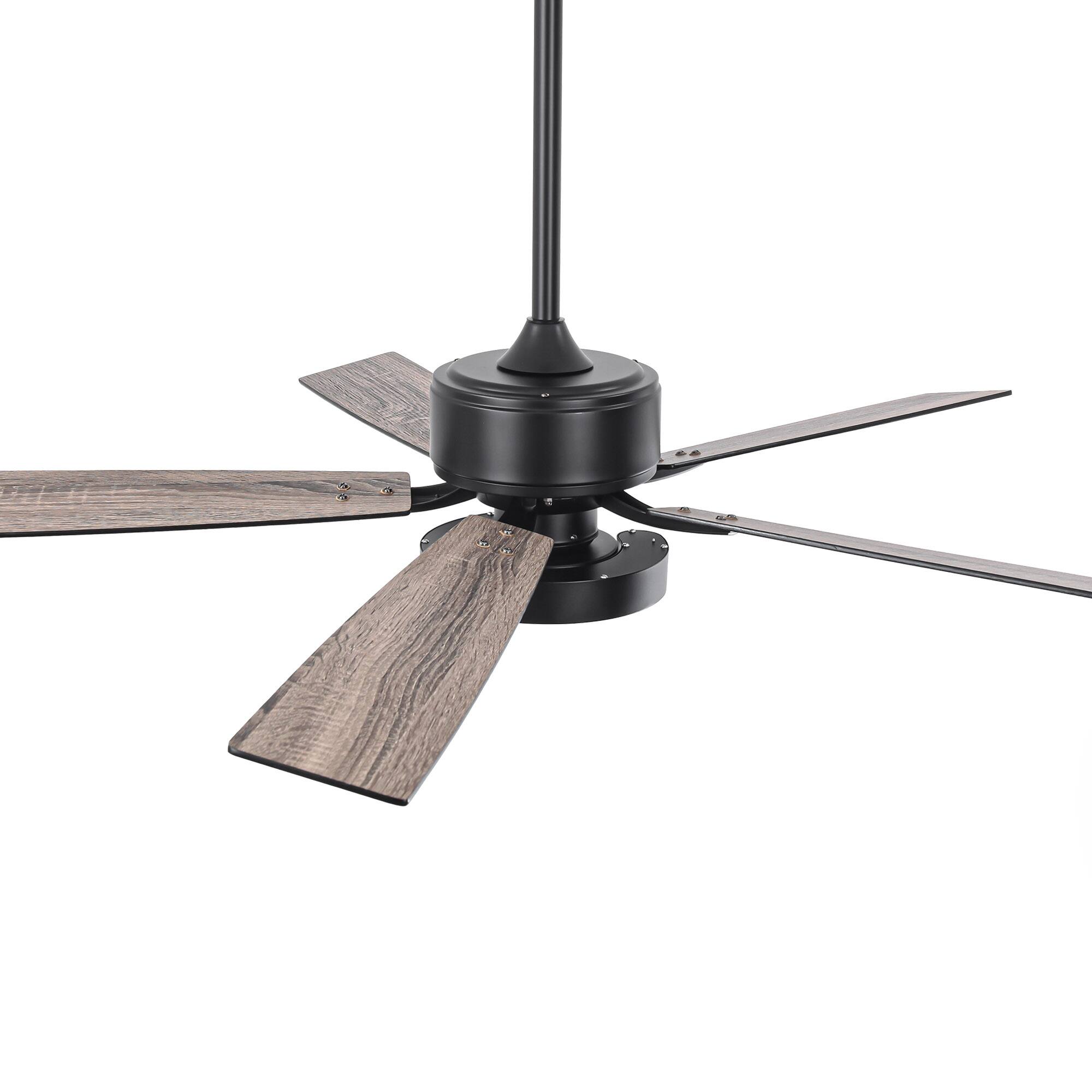 Alt View 9. Parrot Uncle - 52" Modern Intergatred LED Reversible Black Ceiling Fan with Light and Remote - Black.