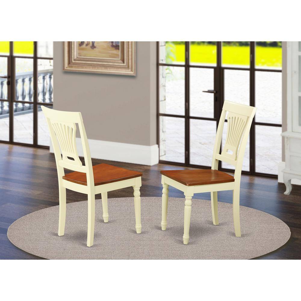 Angle. East West Furniture - Dining Room Set Buttermilk & Cherry - Brown.