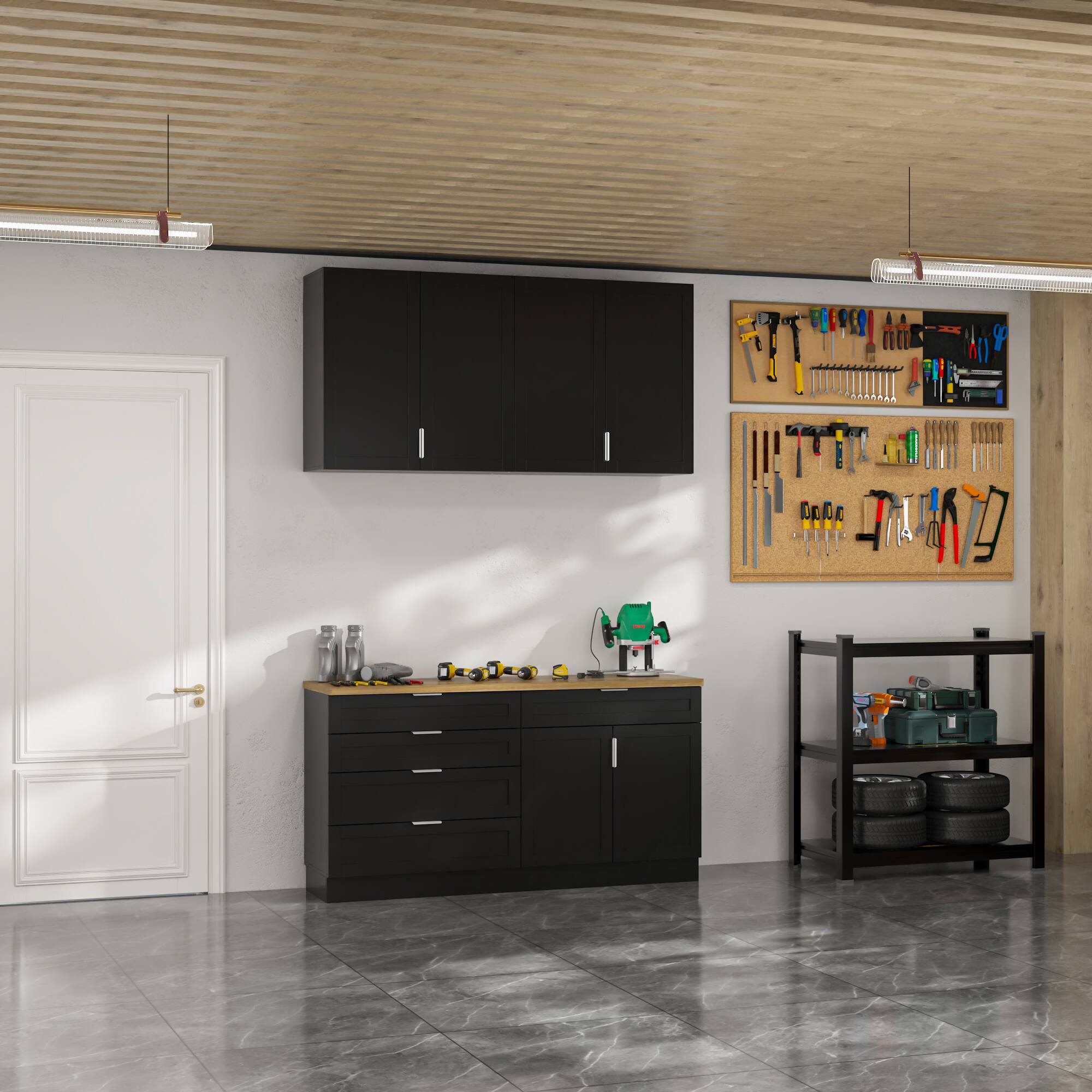 Alt View 10. Famapy - Famapy Modular Split - design Multi - Purpose Storage Cabinet Set - Black.