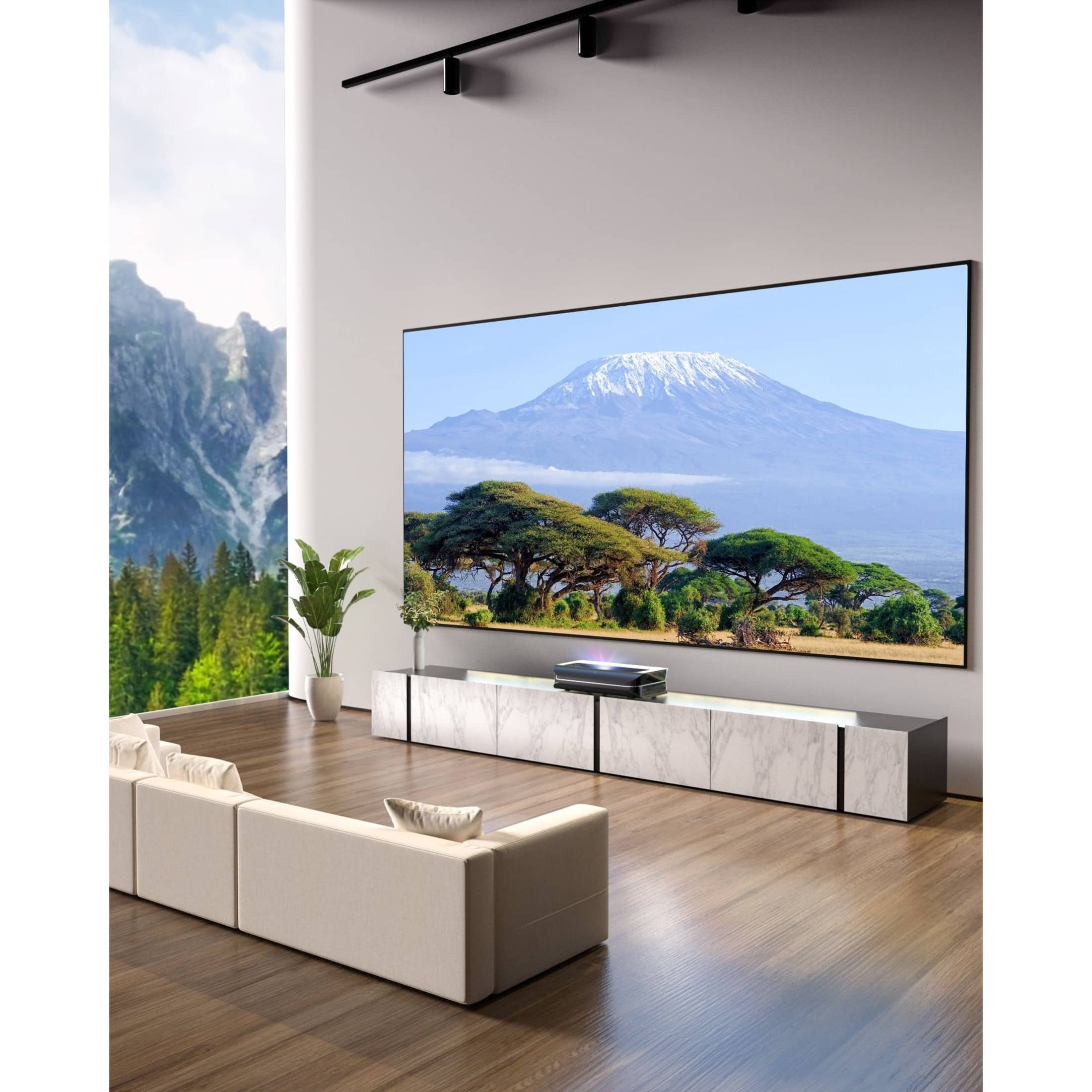 Alt View 14. AWOL Vision - ALR C-120 120" Ambient Light Rejection (ALR) Cinematic Fixed Frame Ultra Short Throw (UST) Projector Screen,4K/8K 3D - Gray.