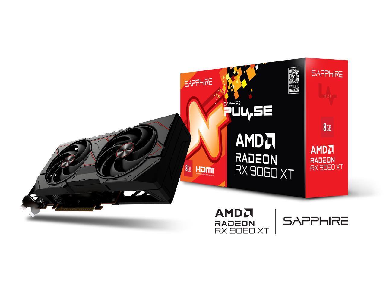 Sapphire PULSE Radeon RX 9060 XT 8GB GDDR6 PCI Express 5.0 x16 ATX