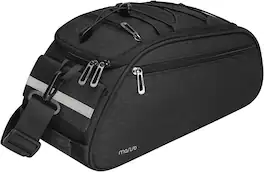 mosiso - Bike Rack Bag Waterproof Bicycle Trunk Pannier Cycling Bike Carrier Backseat Storage Luggage Saddle Shoulder Bag - Black