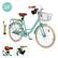 Alt View 4. Topteng - 24" Beach Cruiser Bike for Men/Women with Cup Holder, High Carbon Steel Frame, Dual Brakes, Rear Rack and Basket, Green - Green.