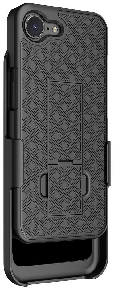 Alt View 8. Nakedcellphone - Combo for Apple iPhone 17e / 16e - Slim Case and Belt Clip Holster - Black.