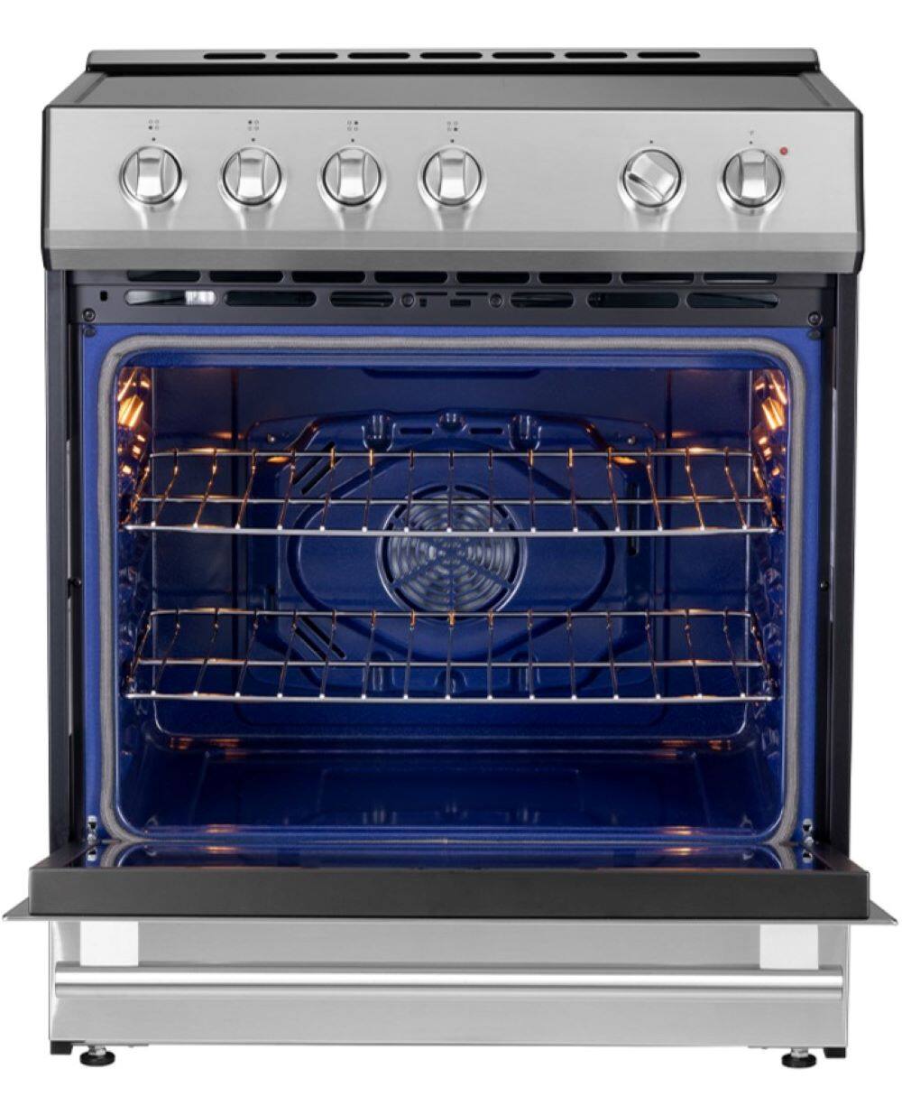 Alt View 11. Forno Appliances - Leonardo Espresso 5 cu. ft. Slide-In Electric Induction Convection Range with Customizable Hardware - Silver.