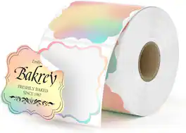 MUNBYN - Rainbow Thermal Label Stickers, 52mm x 52mm Multi-Purpose Color Thermal Labels for Business, Logo Design, Baking - Blue&yellow Rainbow