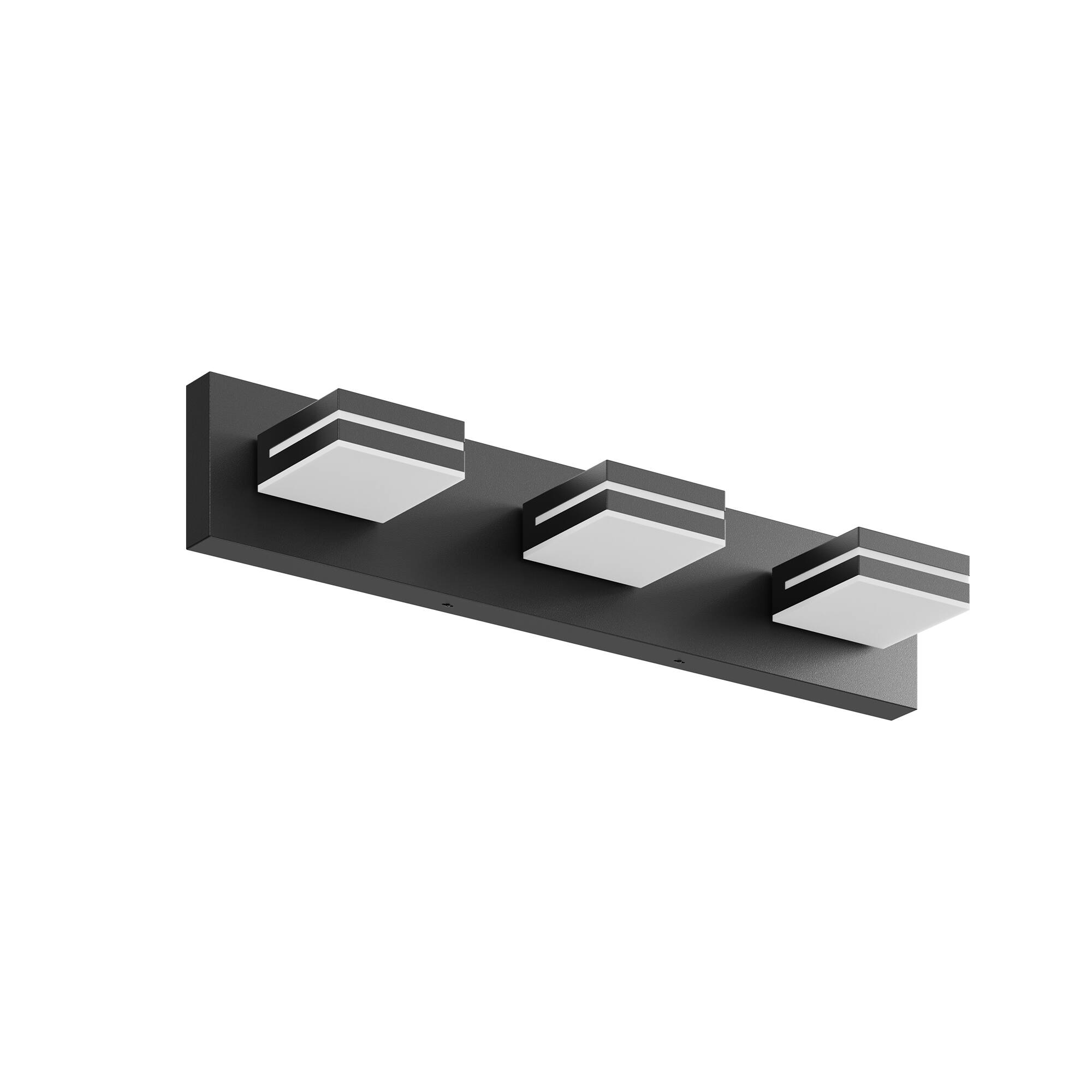 Alt View 6. HOMLUX - 23.62 in. 3 Lights Black LED Vanity Light Bar Vanity Accent Lighting Fixtures and Metal Wall Sconces with Acrylic Shade.
