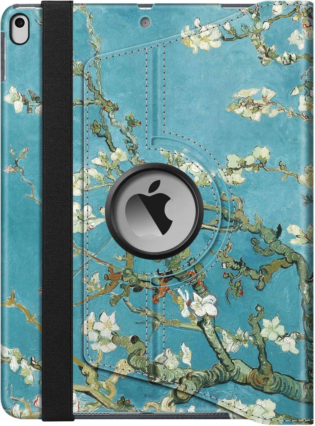 Alt View 5. Fintie - Rotating Case for iPad Air 3rd Generation 2019 / iPad Pro 10.5" 2017 360° Swivel Stand Shockproof Protective Cover - Blossom.