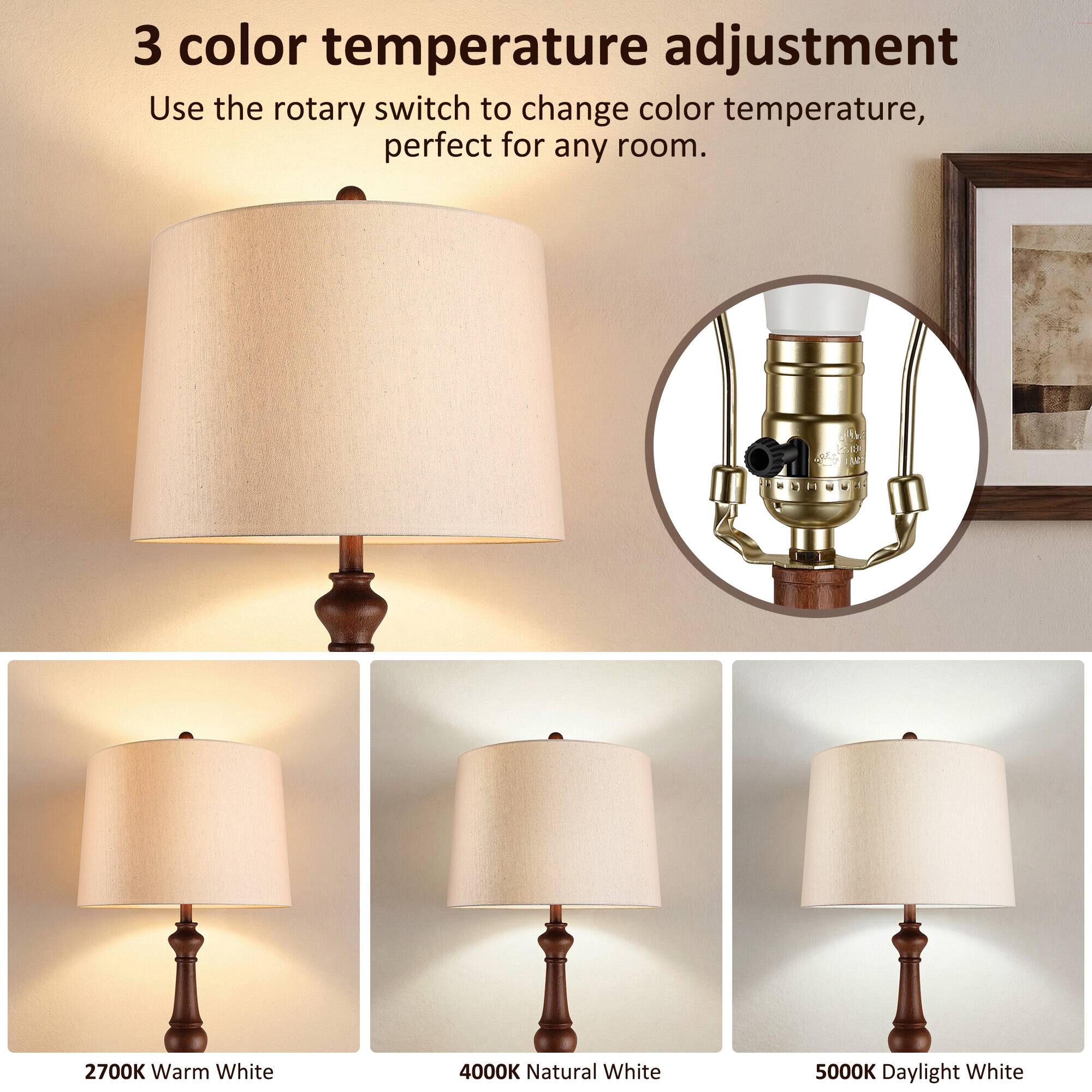 3 color temperature adjustment  
Use the rotary switch to change color temperature, perfect for any room.  

2700K Warm White  
4000K Natural White  
5000K Daylight White