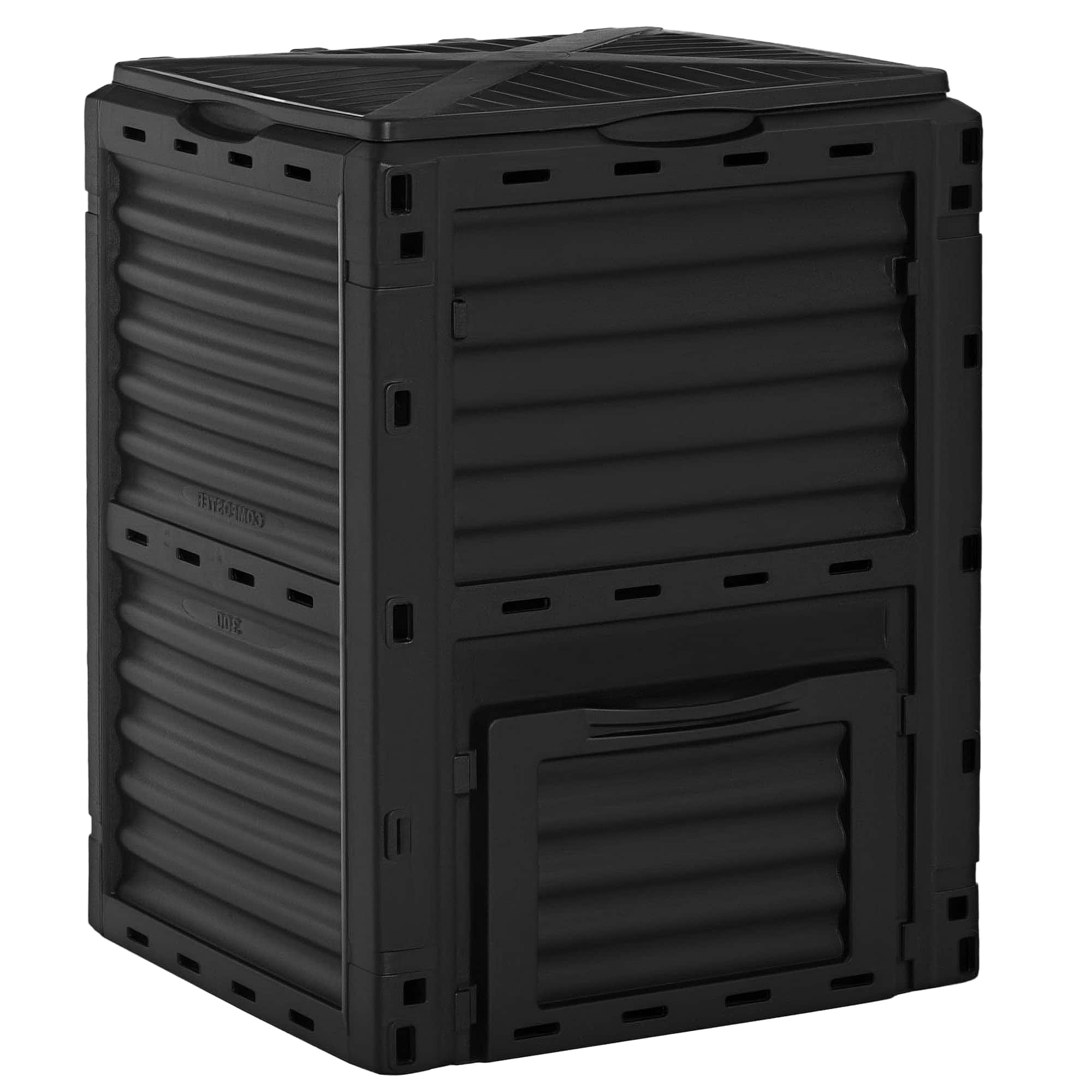 Outsunny - Garden Compost Bin 80 Gallon Outdoor Large Capacity Composter Fast Create Fertile Soil Aerating Box - Black price history on PriceWatchPro
