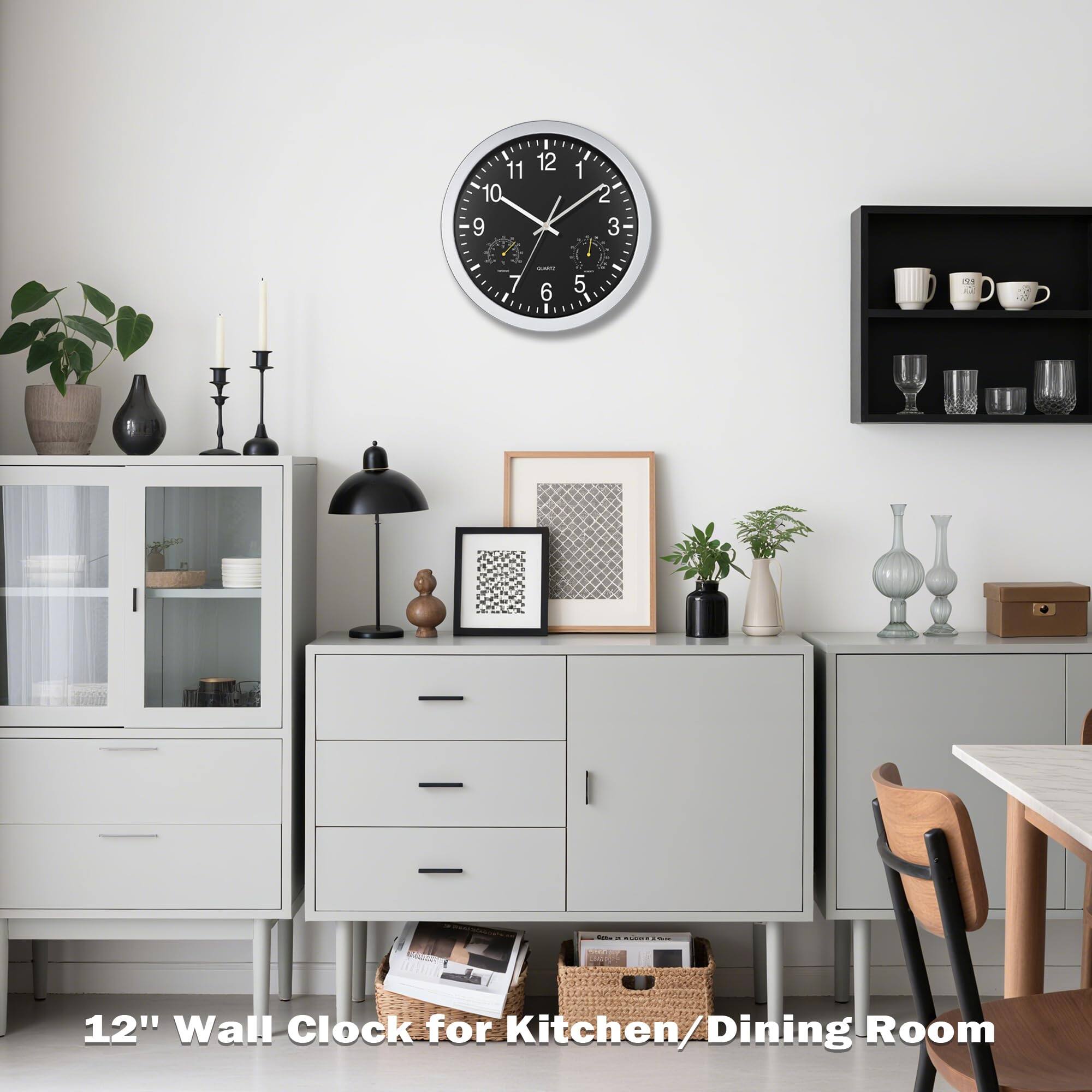 12" Wall Clock for Kitchen/Dining Room
