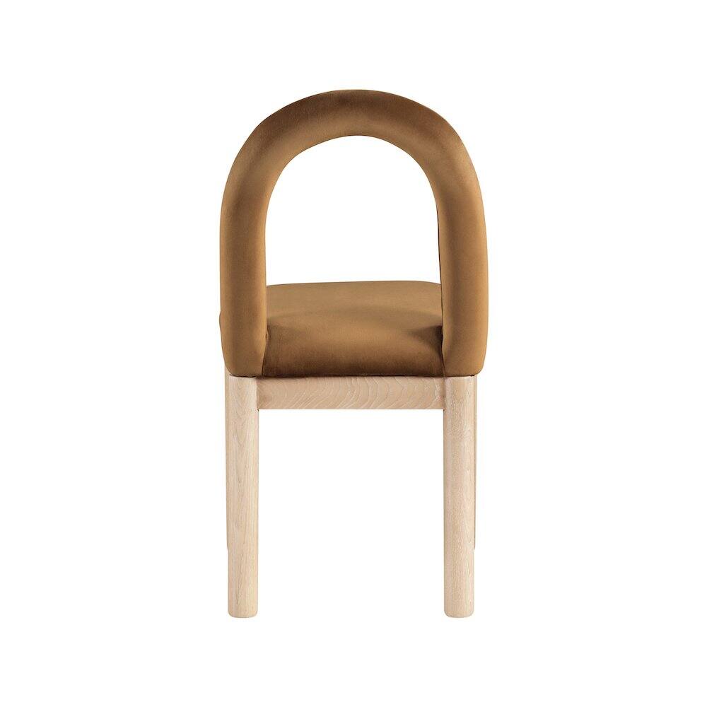 Alt View 4. Meridian Furniture - Conrad Saddle Velvet Dining Chair - Brown.
