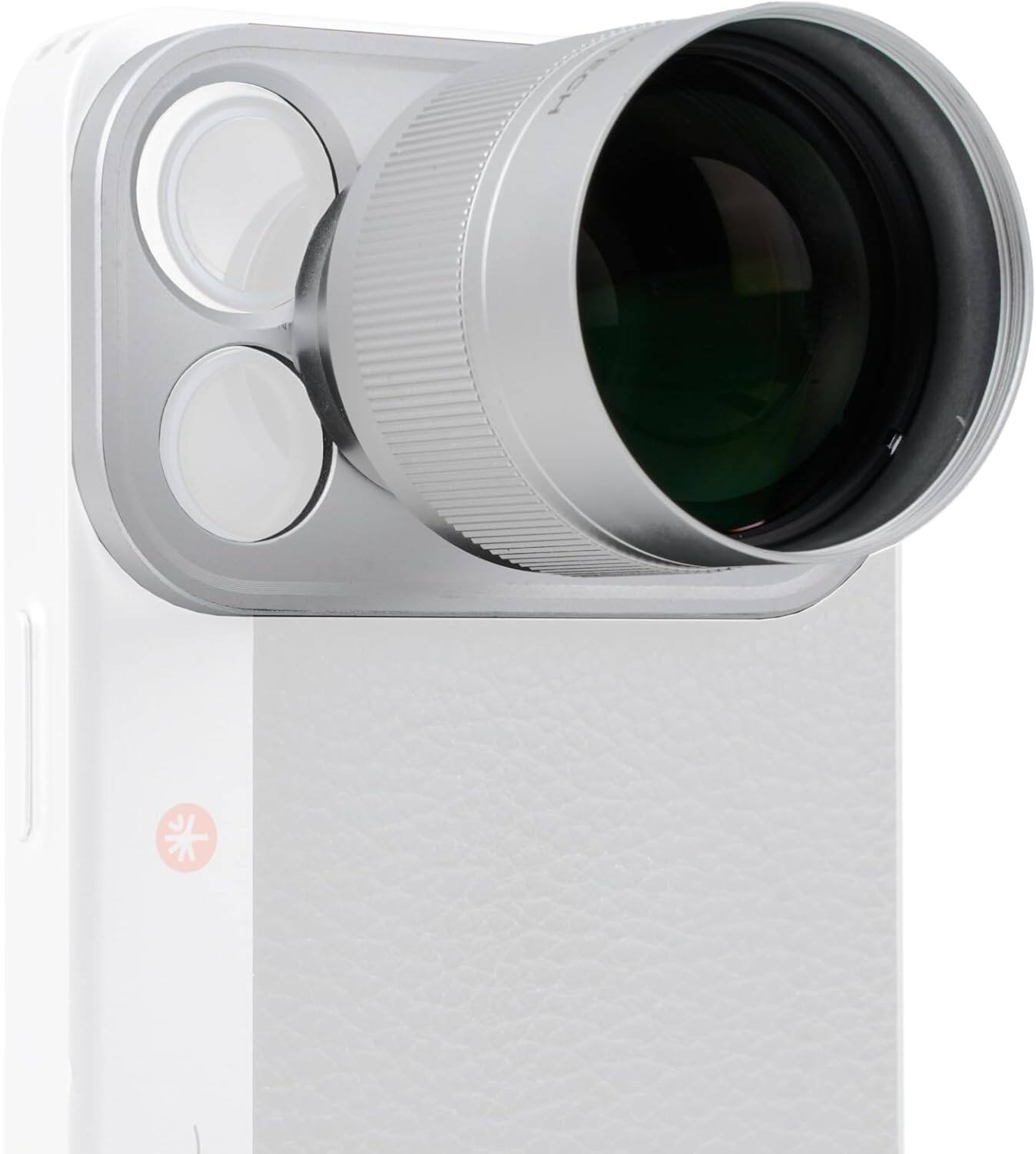 Left. PGYTECH - PGYTECH 2X Telephoto Lens for iPhone 17 Pro, Optical Zoom Lens Attachment, Aluminum Alloy Barrel - Aluminum.