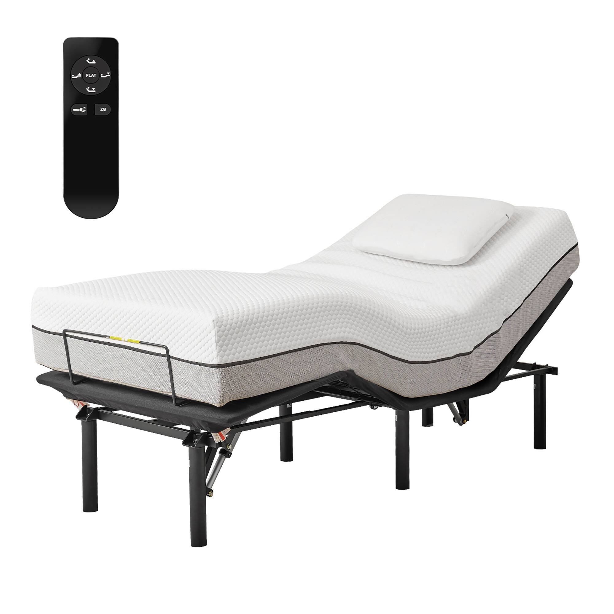 Back. Aukfa - Adjustable Bed Base,Bed Frame with Head and Foot Incline,Anti-Snore, Wireless Control - Black.