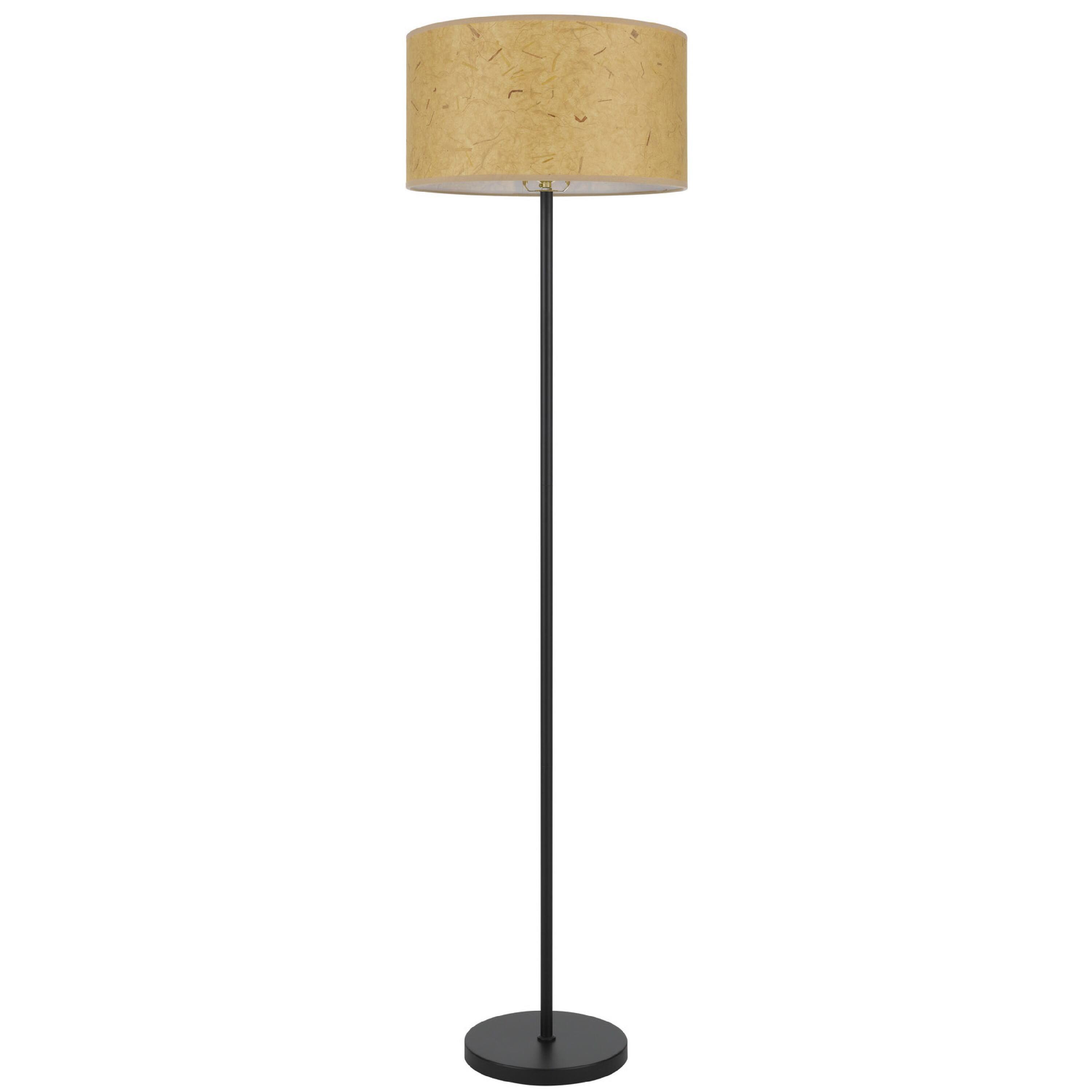 Back. Manhattan Lane - Avira 61 Inch Floor Lamp, Speckled Hardback Kraft Paper Shade, Metal.
