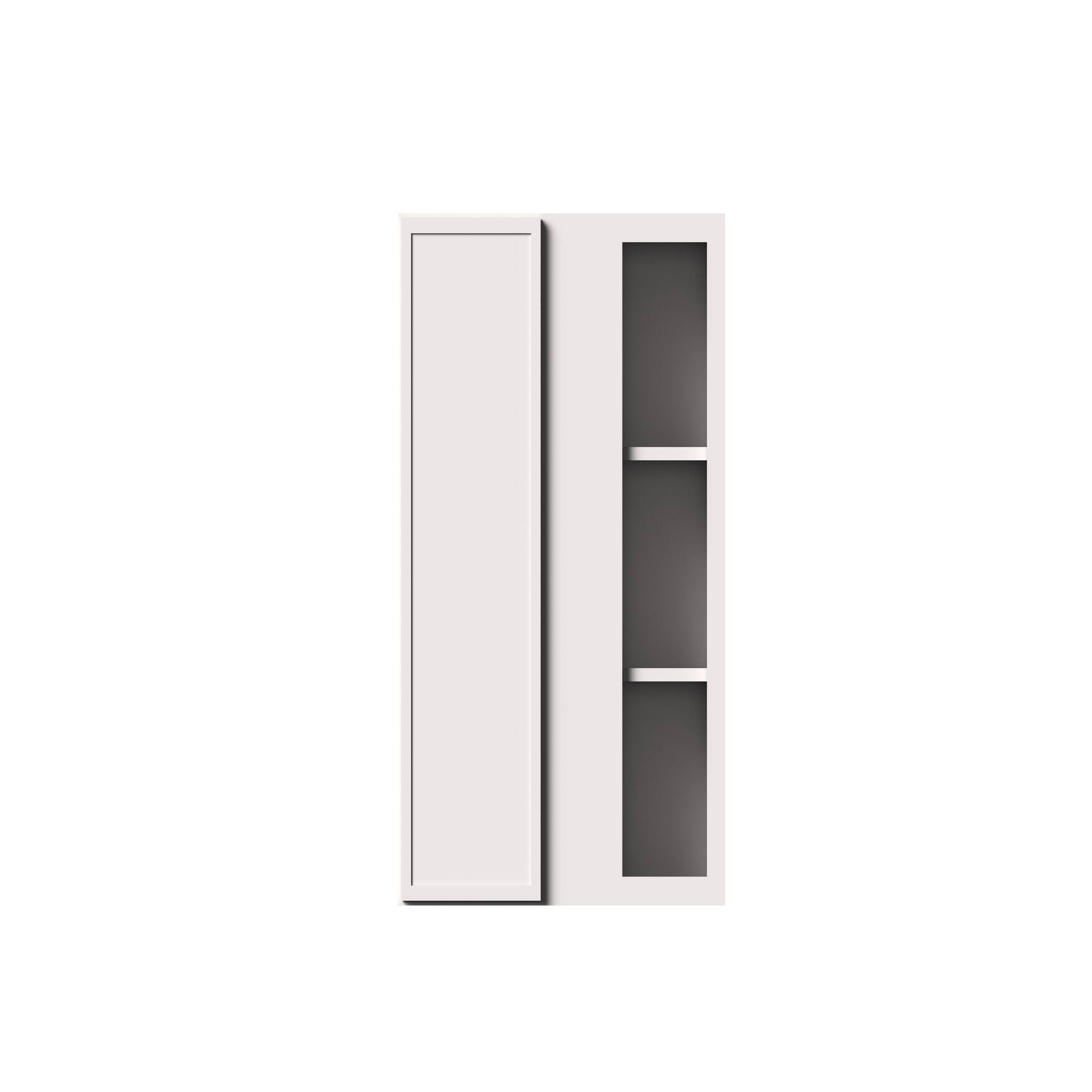 Alt View 1. Boyel Living - 27-in W x 36-in H x 12-in D Slim Shaker RTA Kitchen Corner Wall Cabinet with Soft-Close - Snow White.