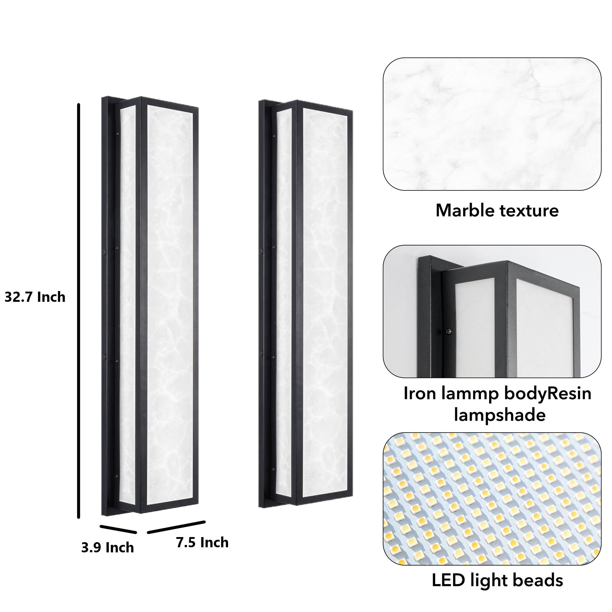 Marble texture  
32.7 Inch Iron lamp body  
Resin lampshade  
3.9 Inch  
7.5 Inch  
LED light beads